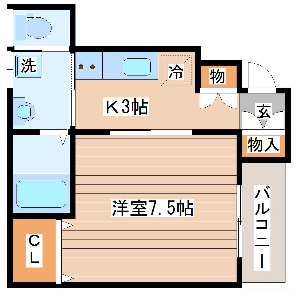 ALWAYS SUN W(1K/1階)の間取り写真