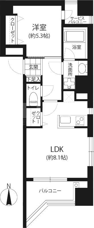ADEN博多祇園町(1LDK/9階)の間取り写真