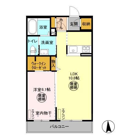 ラッフルズ(1LDK/3階)の間取り写真