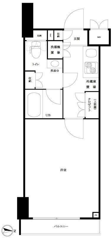 ルーブル泉岳寺前(1K/3階)の間取り写真