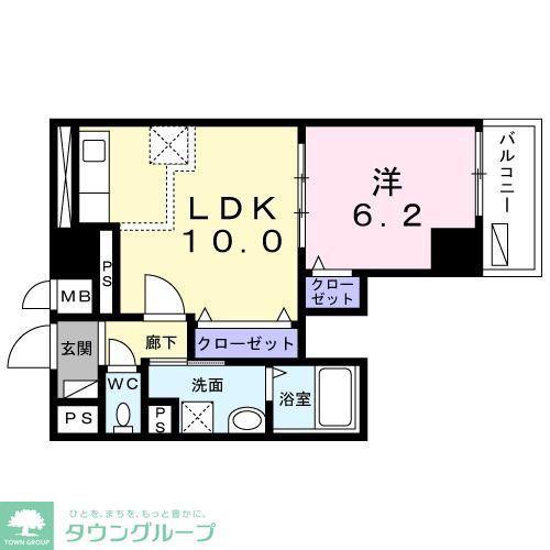 メゾン カルム NO.2(1LDK/1階)の間取り写真