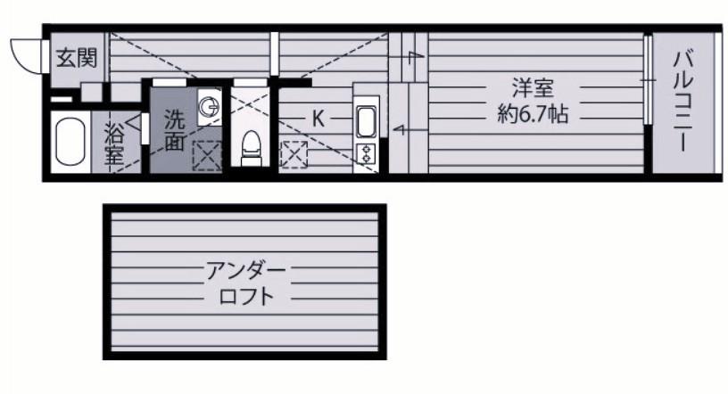 REGINA勢家(1K/1階)の間取り写真