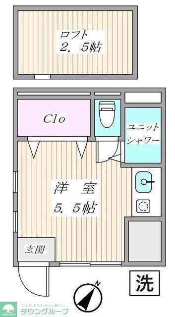 千石ハイム(ワンルーム/1階)の間取り写真