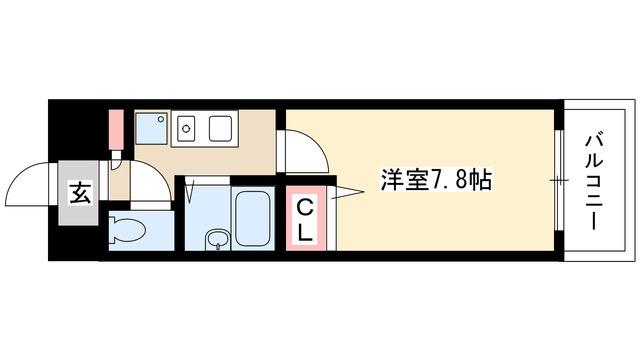 TOWN COURT(1K/2階)の間取り写真