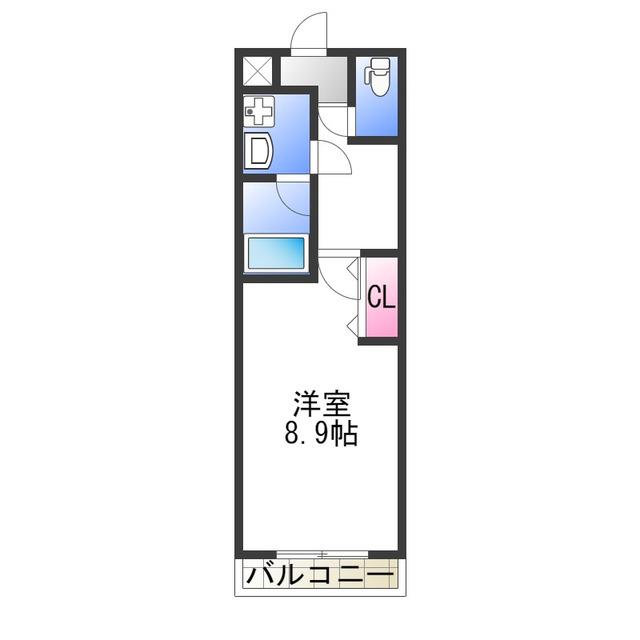 フジパレス初芝ウエスト(1K/1階)の間取り写真