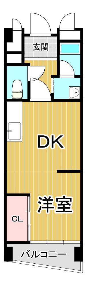 マンション塚口(1LDK/3階)の間取り写真