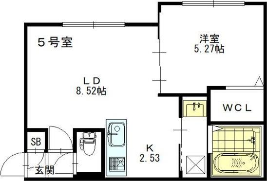 ESTOR 麻生(1LDK/4階)の間取り写真