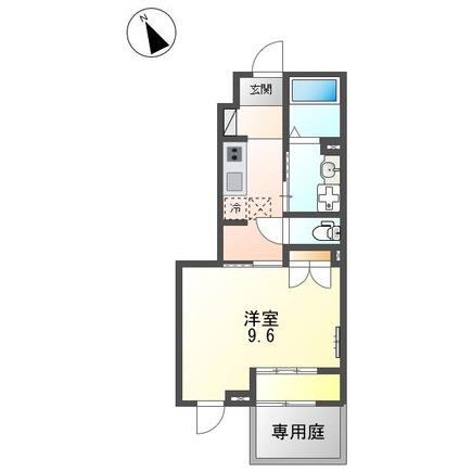 エコハウス栄華(1K/1階)の間取り写真