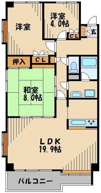 HF田無レジデンス(3LDK/6階)の間取り写真