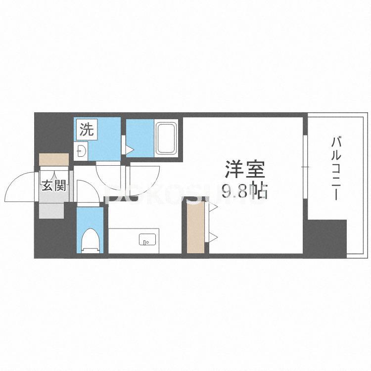 コンフォリア新梅田(ワンルーム/9階)の間取り写真