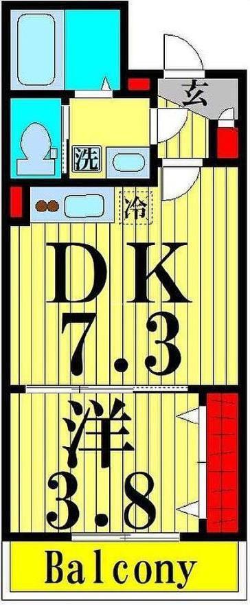 SK八潮(1DK/2階)の間取り写真