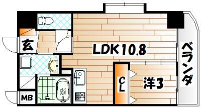 出屋敷館(1LDK/3階)の間取り写真
