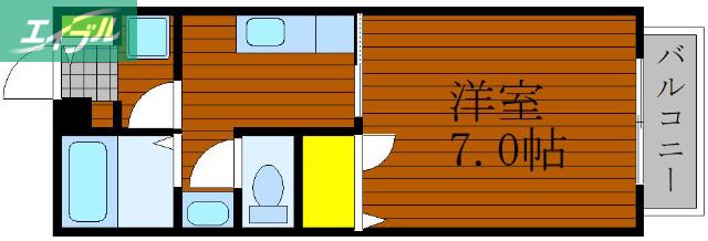 アンテリジャン小川(1K/1階)の間取り写真
