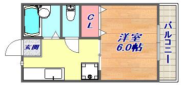 シティライフ岡本(1K/1階)の間取り写真