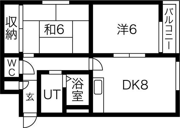ピュアスプリング手稲本町(2LDK/1階)の間取り写真