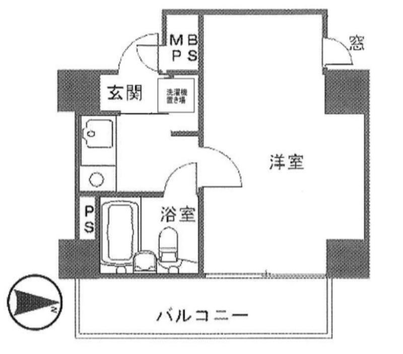 クリオ石川台壱番館(1K/4階)の間取り写真