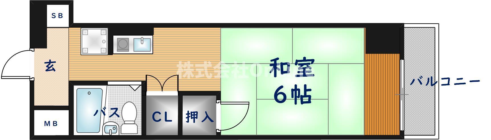 メゾン東大阪(ワンルーム/1階)の間取り写真