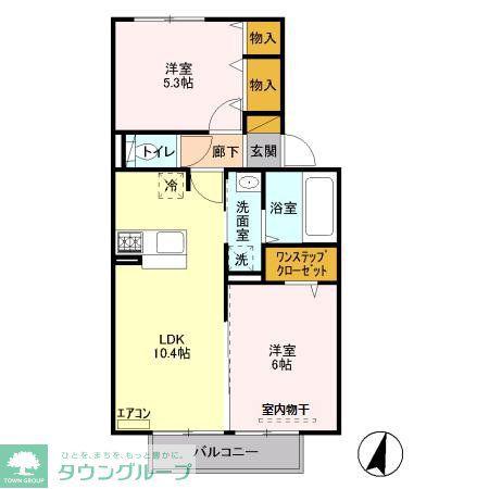 エトワール松戸A(2LDK/2階)の間取り写真