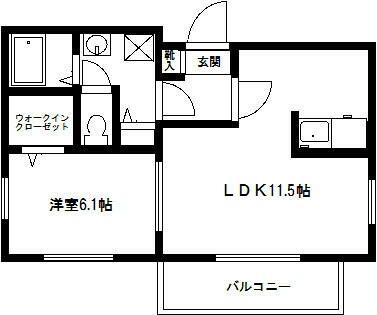 新浜ストリート(1LDK/3階)の間取り写真