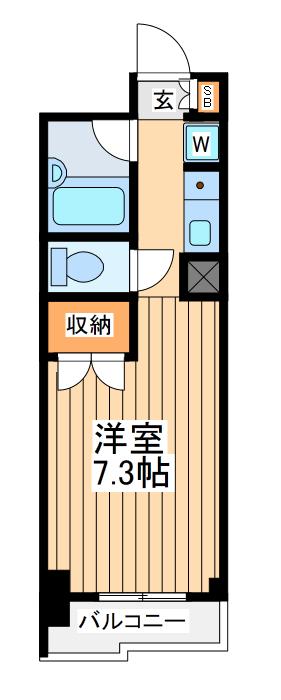 ヴェルアージュ座間(ワンルーム/2階)の間取り写真