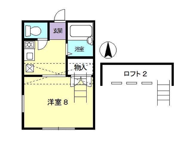 クイーン(ワンルーム/1階)の間取り写真