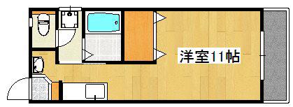 REVEハヤト(ワンルーム/1階)の間取り写真