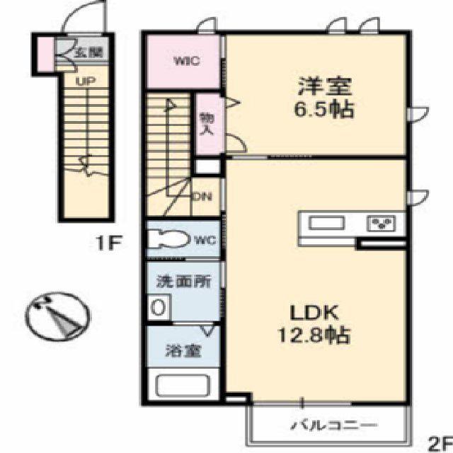 シャーメゾン東イースト(1LDK/2階)の間取り写真