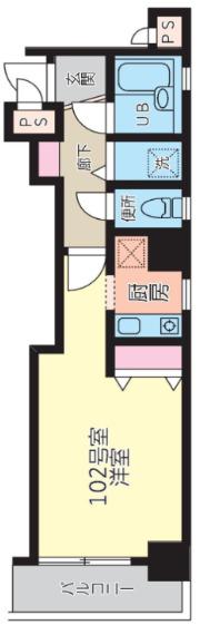 イースト駒形(1K/1階)の間取り写真