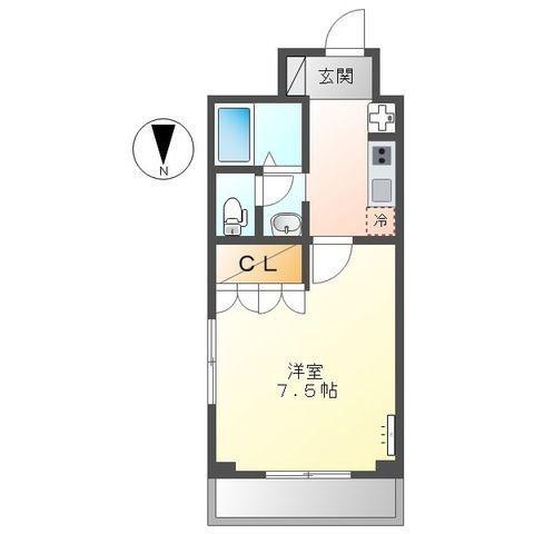 ステラハウス(1K/1階)の間取り写真