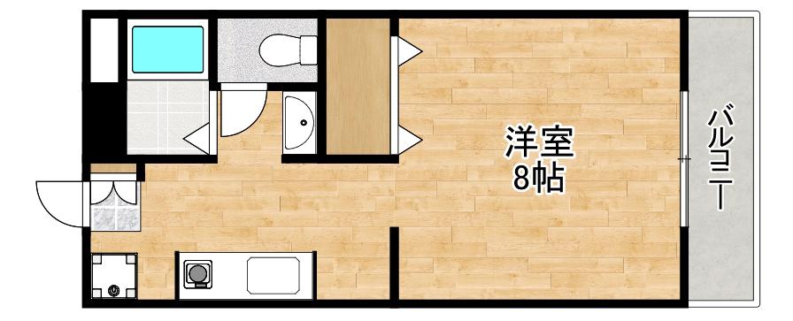 ラクシュリー津高(1K/2階)の間取り写真