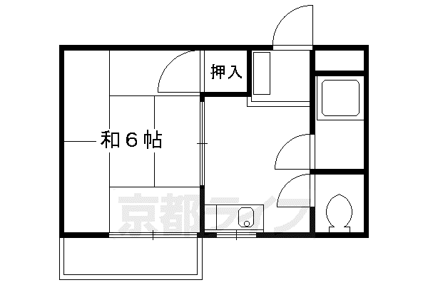 マンション皆栄(1DK/2階)の間取り写真