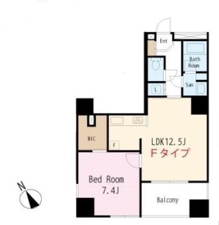 エムラインタワー(1LDK/9階)の間取り写真