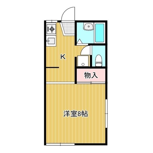 ハイツナガノIII(1K/1階)の間取り写真