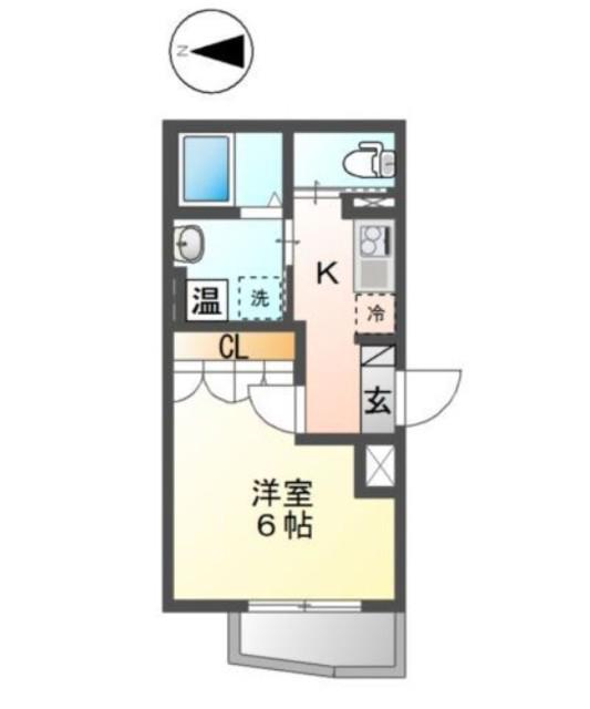 クレア上落合(1K/1階)の間取り写真