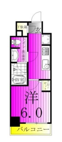 S-RESIDENCE松戸IRISE(1K/2階)の間取り写真
