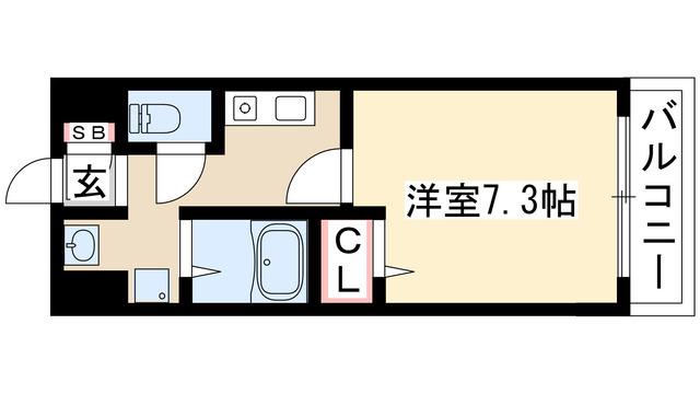 ローズウッド・コート(1K/2階)の間取り写真