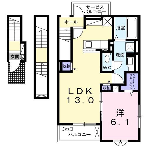 レガリア(1LDK/3階)の間取り写真