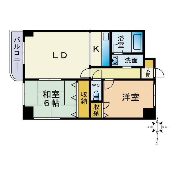 エーデルワイスパーク(2LDK/4階)の間取り写真