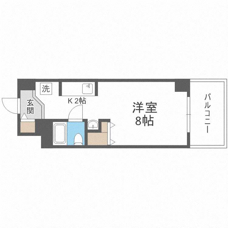 メゾンドブーケ円山(1K/5階)の間取り写真