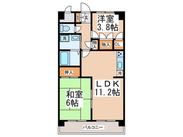 ハローモーリィ(2LDK/1階)の間取り写真