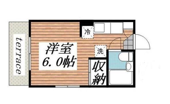 スターヒル清水(ワンルーム/2階)の間取り写真