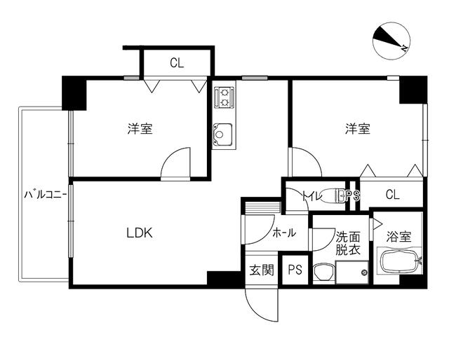 プルマンサンジャック(2LDK/3階)の間取り写真