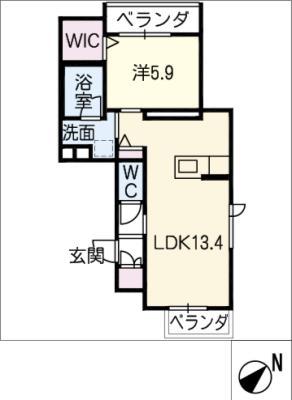 シャーメゾンK(1LDK/2階)の間取り写真