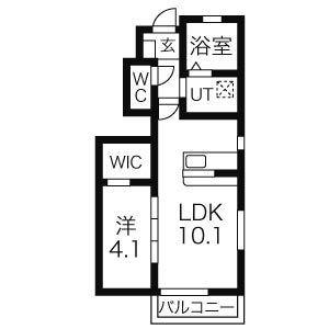 PADMA(1LDK/1階)の間取り写真