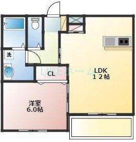 グランベールS2(1LDK/2階)の間取り写真