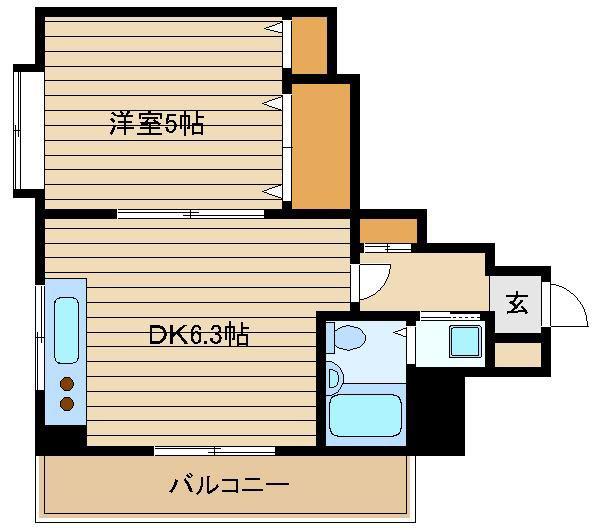 フローレンスIII(1DK/4階)の間取り写真