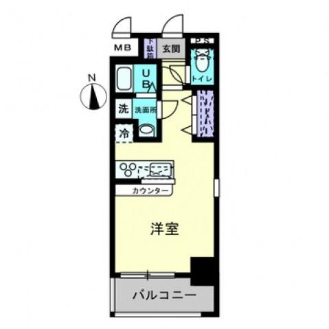 コンティニューム宇品(ワンルーム/10階)の間取り写真