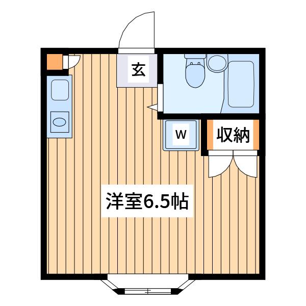 京王相模原線 南大沢駅 徒歩15分 2階建 築35年(ワンルーム/2階)の間取り写真