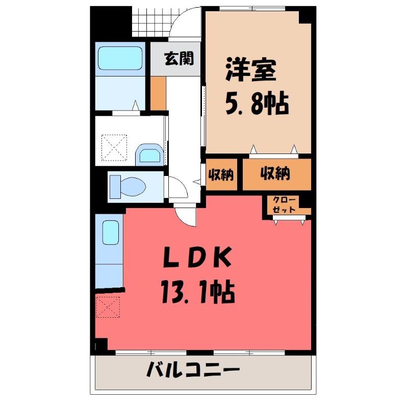 メディア―マ(1LDK/2階)の間取り写真