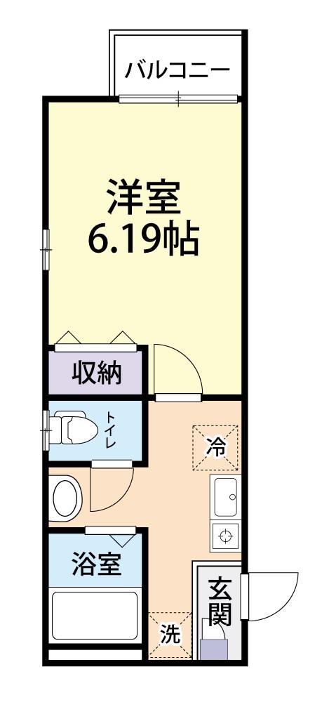 モンターニャ土呂(1K/1階)の間取り写真